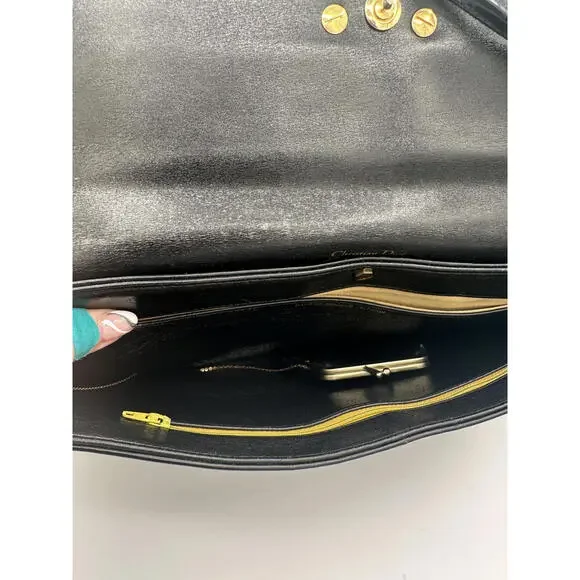 Christian Dior Leather Shoulder Bag CD Logo Plate/Black, GUC - Picture 6 of 13